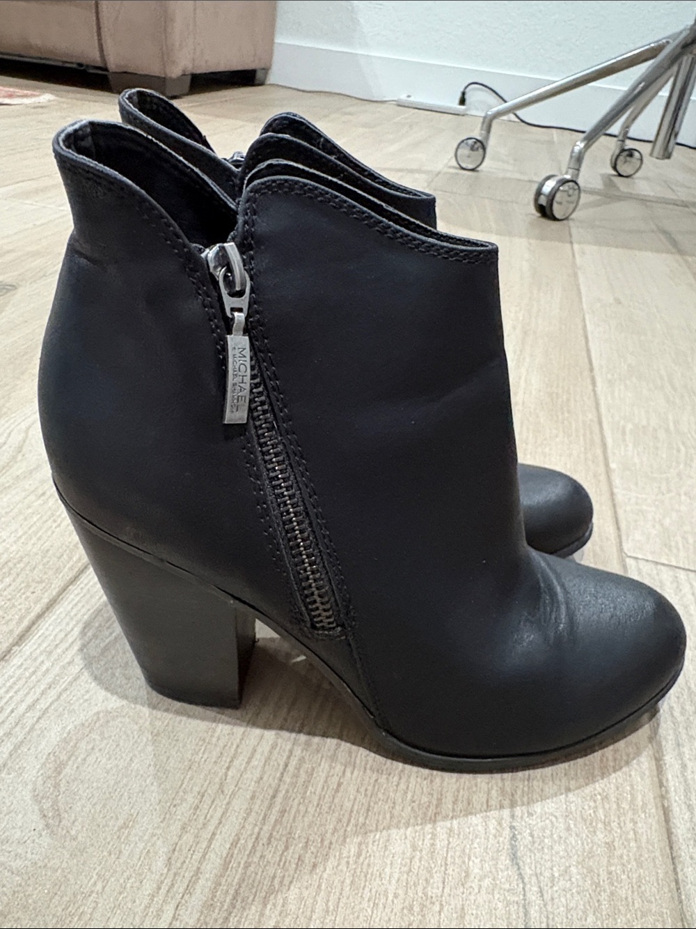 Black Leather Ankle Boots